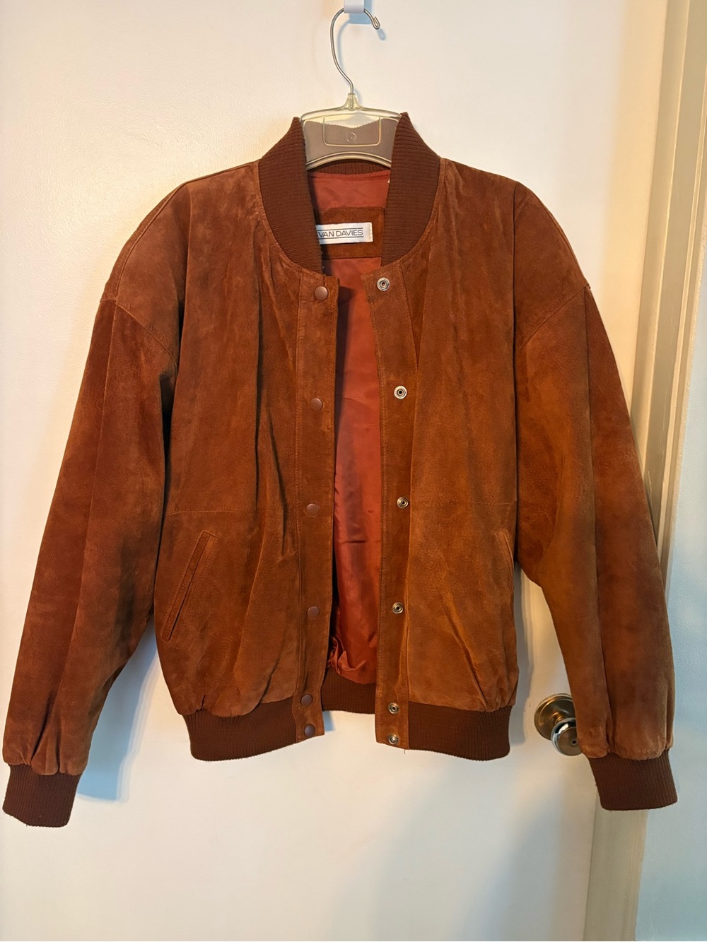 Vintage Evan Davies Women’s size 10 Suede Bomber Jacket - Brown